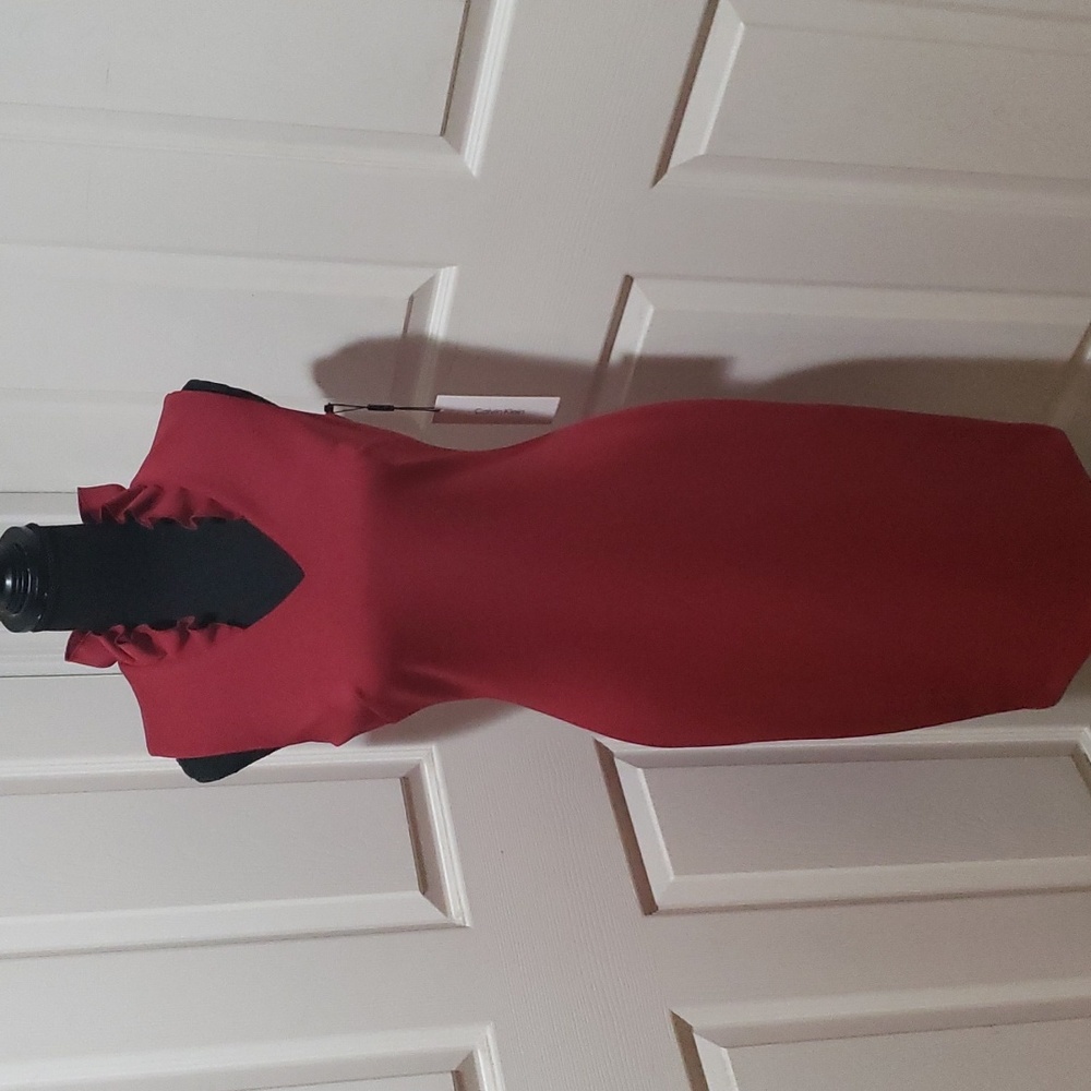 NWT 🎀 Calvin Klein Ruffle Color Dress - Picture 2 of 8